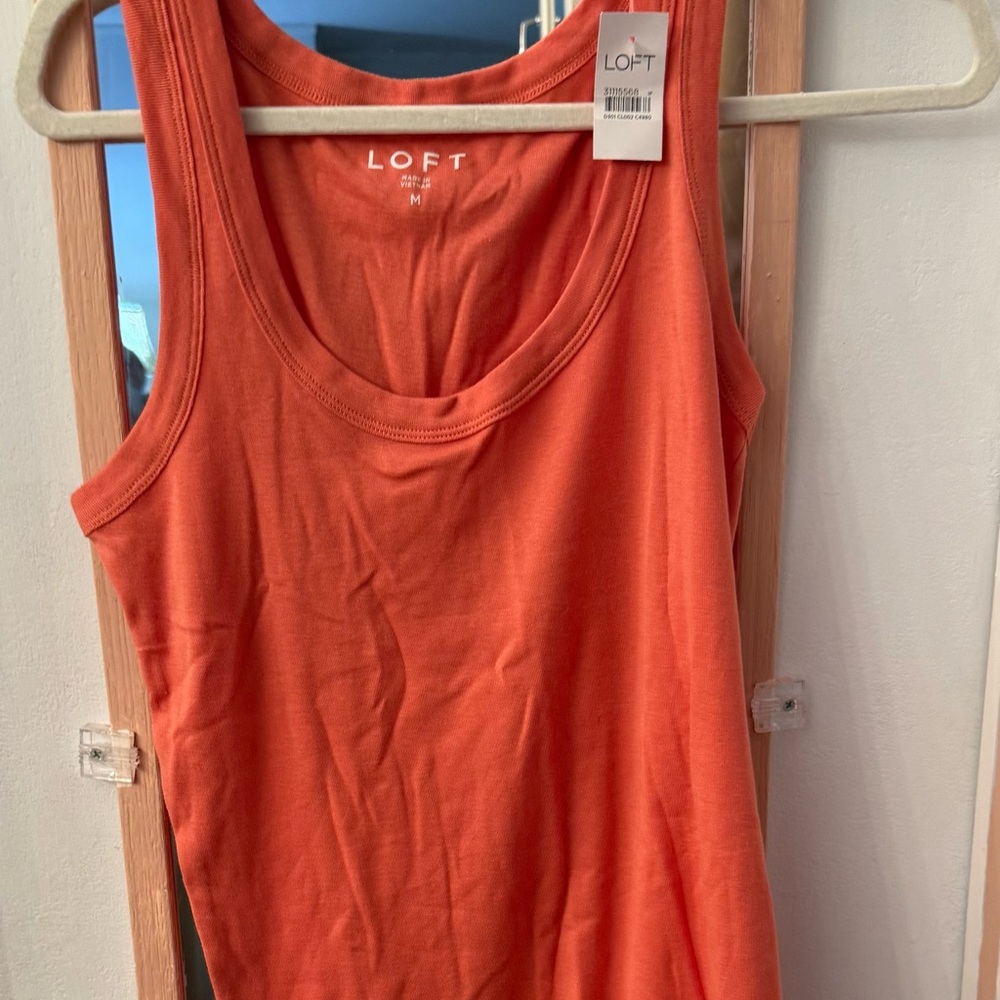 LOFT Coral Sleeveless Top